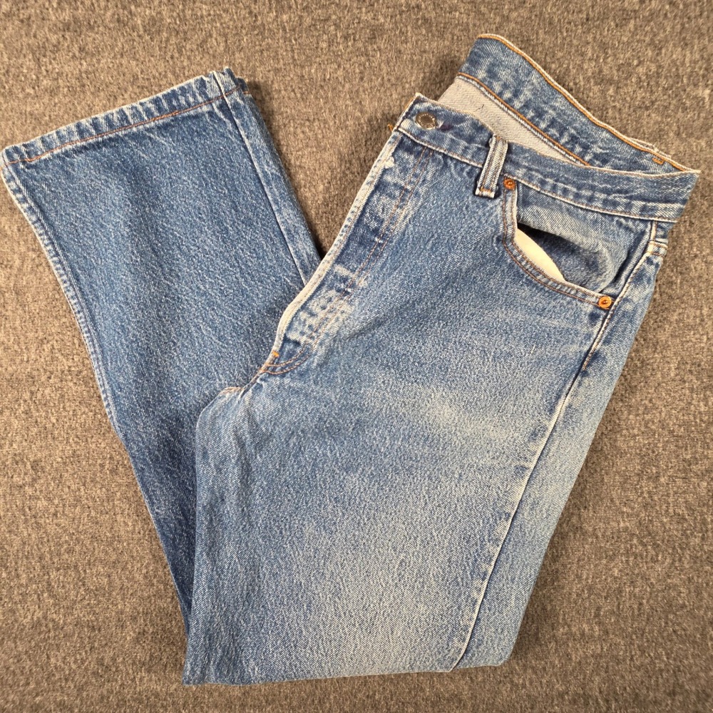 Vintage Levis 501 Jeans Mens 32x28 Made USA Blue Denim Straight Leg Button Fly